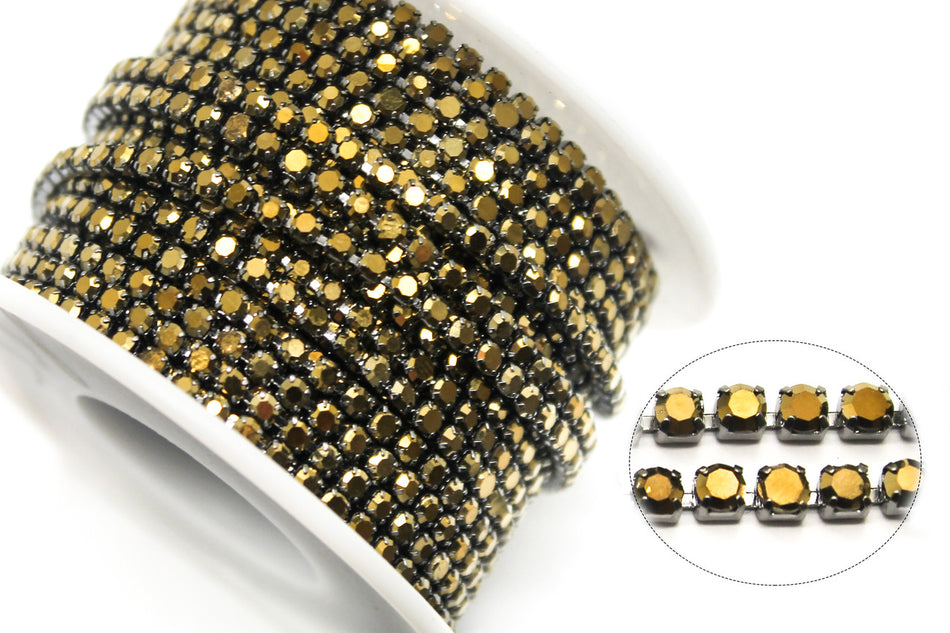 Стразовий ланцюг ss10 (2,8 мм) 1 м Aurum nickel