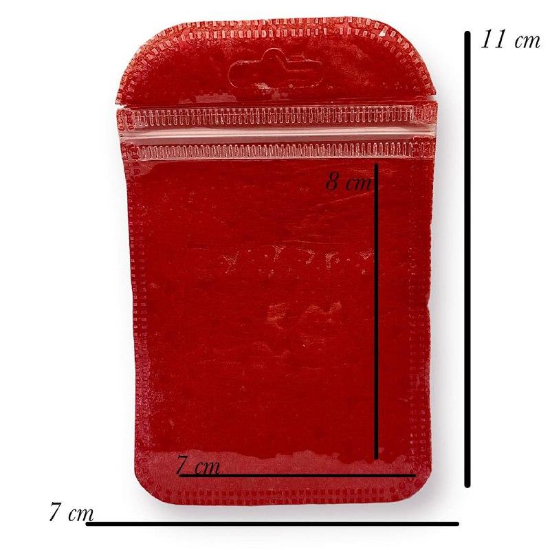 Пакет Zip-lock для виробів, Напівпрозорий, колір червоний, розмір 7х11 см, в уп. +-50 шт