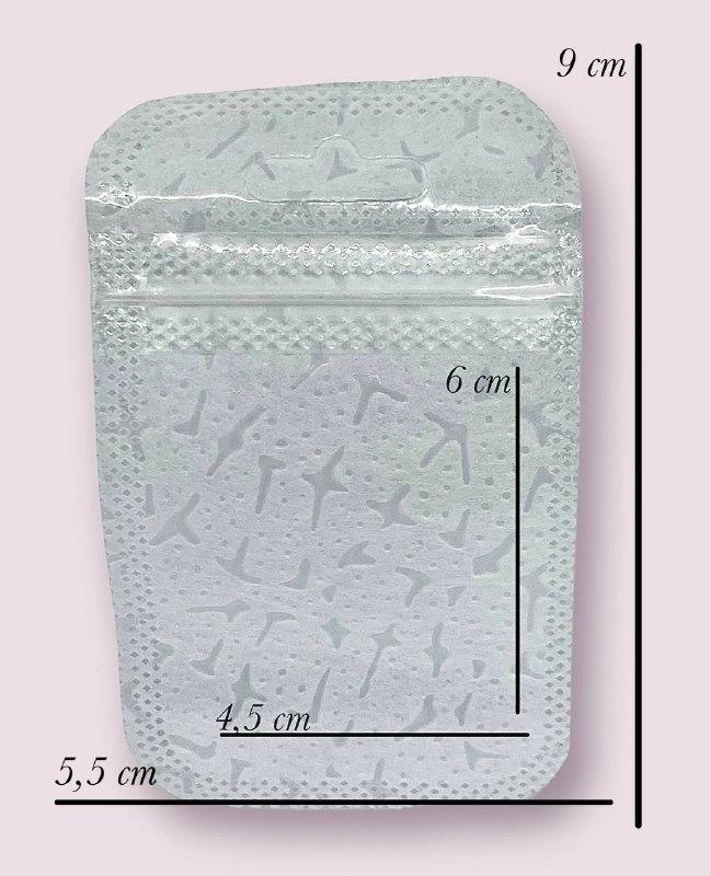 Пакет Zip-lock для виробів, Напівпрозорий, колір білий , розмір 5,5х9 см, в уп. +-50 шт
