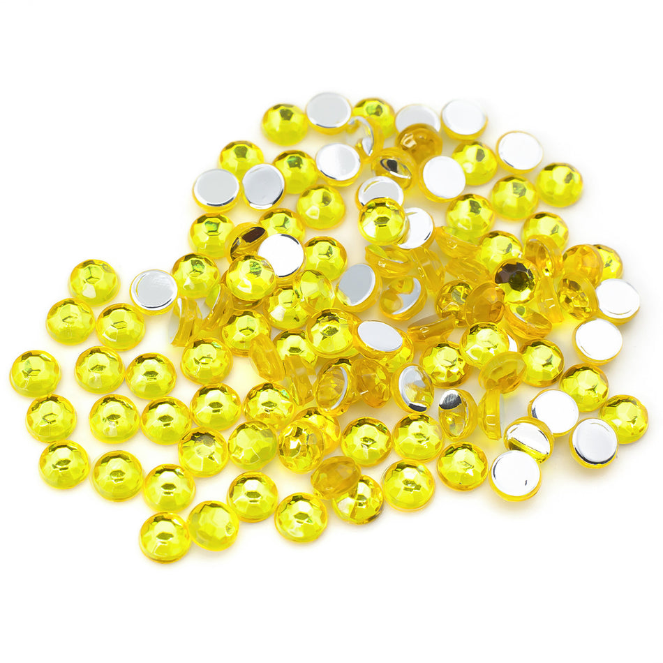 Стрази акрилові холодної фіксації 4 мм Жовтий лимонний +-400 шт. 7,1 gr