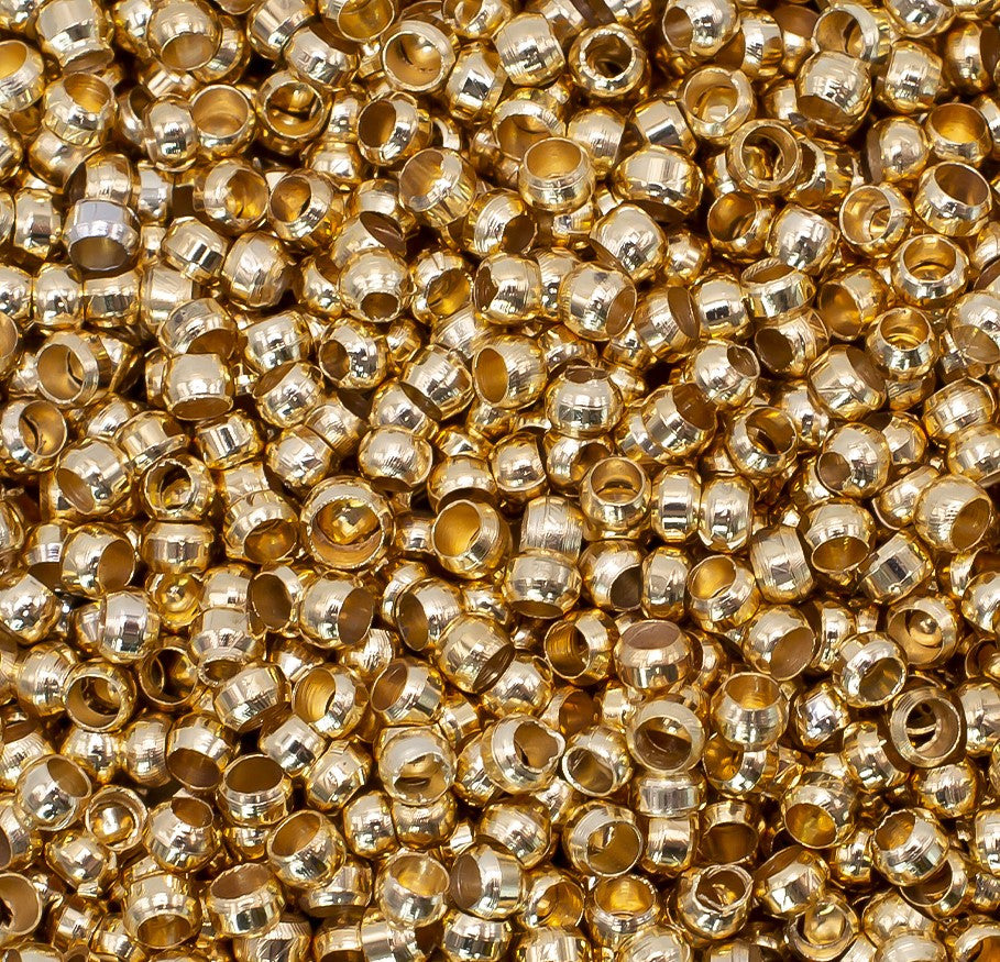 Крімпи стопери Beads stuff 2 мм внутр. 1 мм Золотистий +-100 шт.