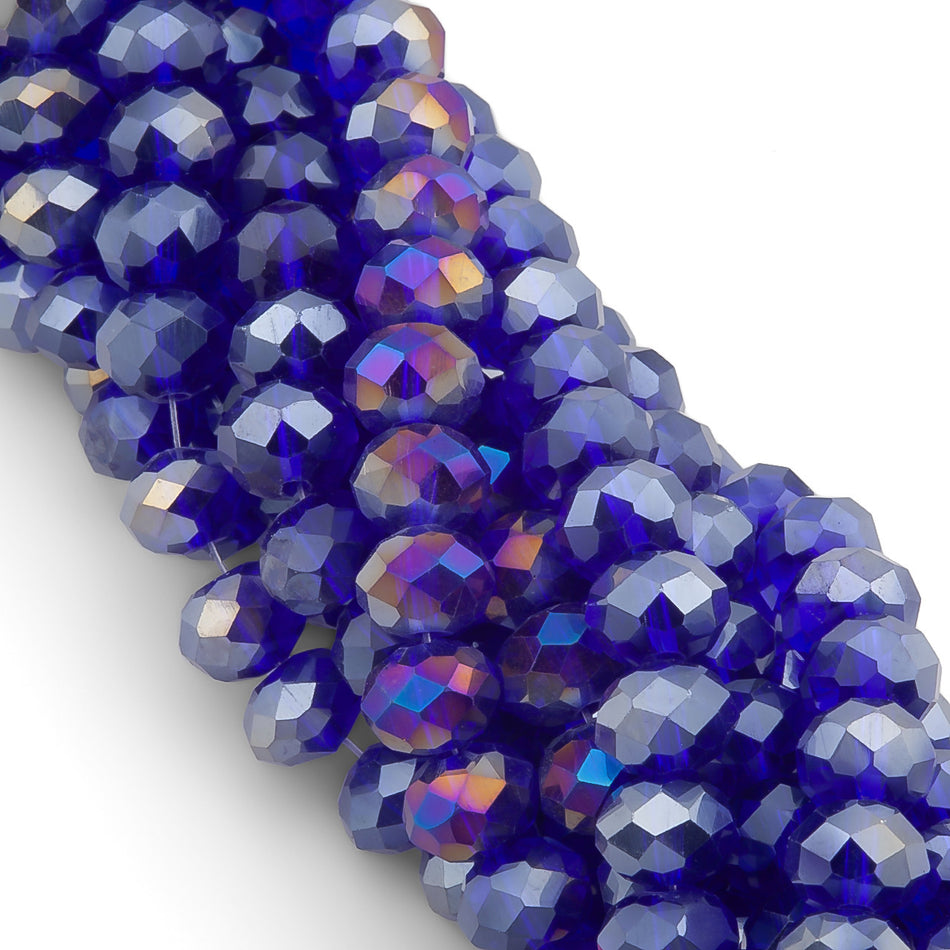 Nogi Swarovski огранювання рондель 6х4,8 мм 36 см (+-85 шт.) Сапфір АВ прозорий