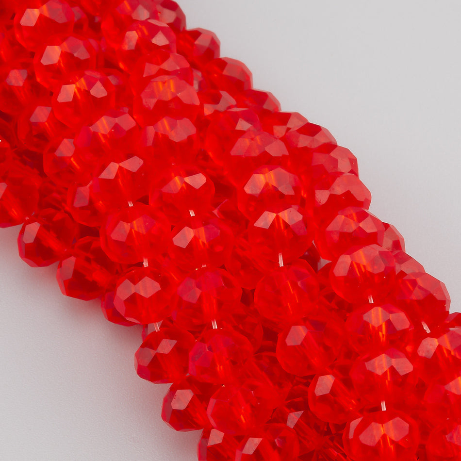 Nogi Swarovski огранювання рондель 4х3,5 мм 42 см (+-120 шт.) Червоногарячий прозорий