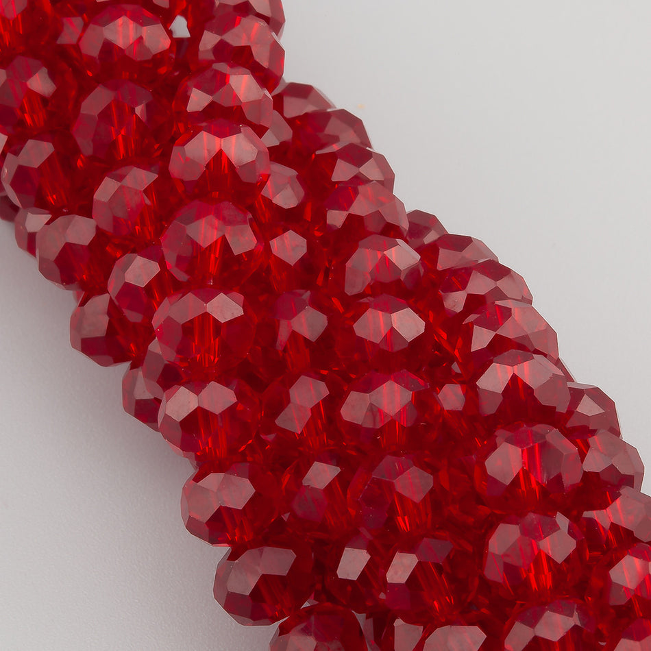 Nogi Swarovski огранювання рондель 8х6 мм 42 см (+-65 шт.) Бордовий прозорий
