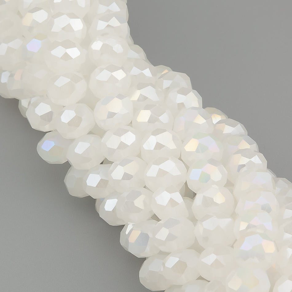 Nogi Swarovski огранювання рондель 4х3,5 мм 42 см (+-120 шт.) Молочний АВ
