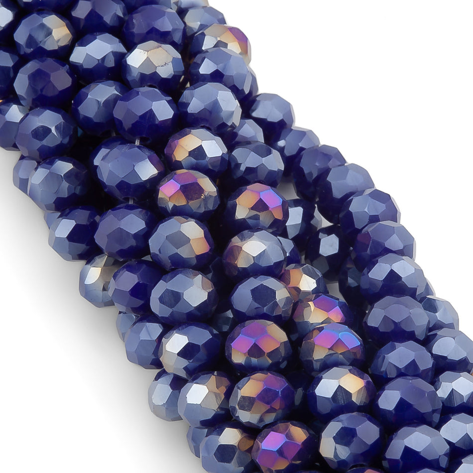 Nogi Swarovski огранювання рондель 8х6 мм 42 см (+-65 шт.) Синій темний АВ непрозорий