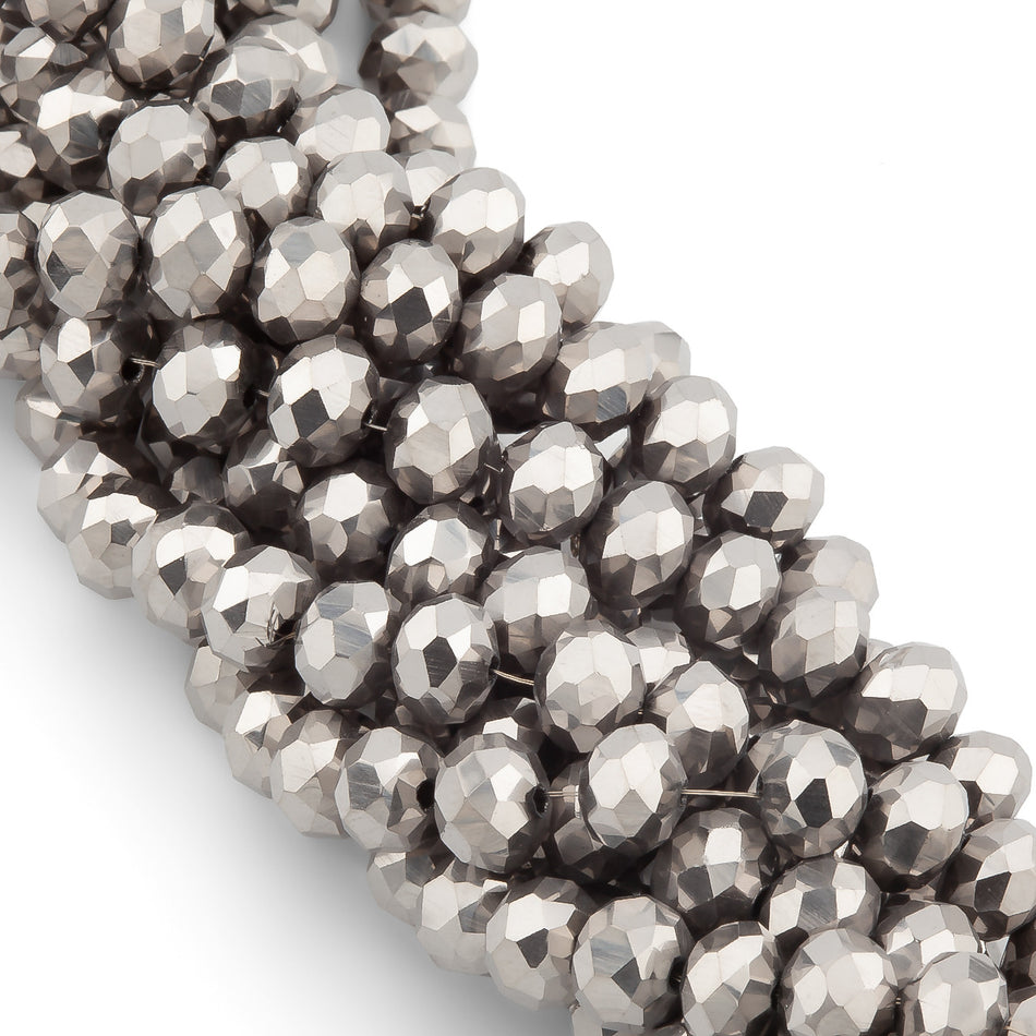 Nogi Swarovski огранювання рондель 3х2,5 мм 38 см (+-160 шт.) Платиновий металік