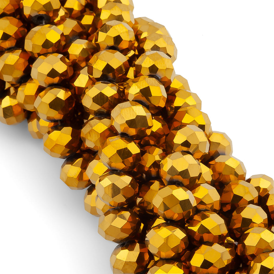 Nogi Swarovski огранювання рондель 4х3,5 мм 42 см (+-120 шт.) Золотистий металік