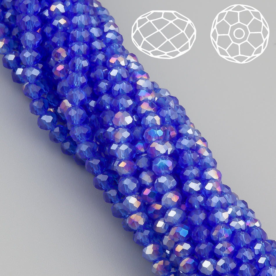 Nogi Swarovski огранювання рондель 4х3,5 мм 42 см (+-120 шт.) Електрик АВ прозорий