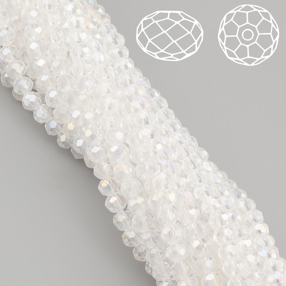 Nogi Swarovski огранювання рондель 4х3,5 мм 42 см (+-120 шт.) Прозорий АВ