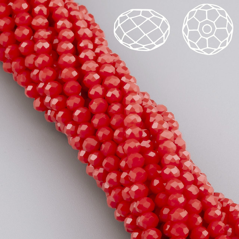 Nogi Swarovski огранювання рондель 6х4,8 мм 40 см (+-85 шт.) Бордовий непрозорий