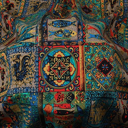 Тканина 100% віскоза LuxFabric 153 г/м² 1,45 м 1 м принт Retro design