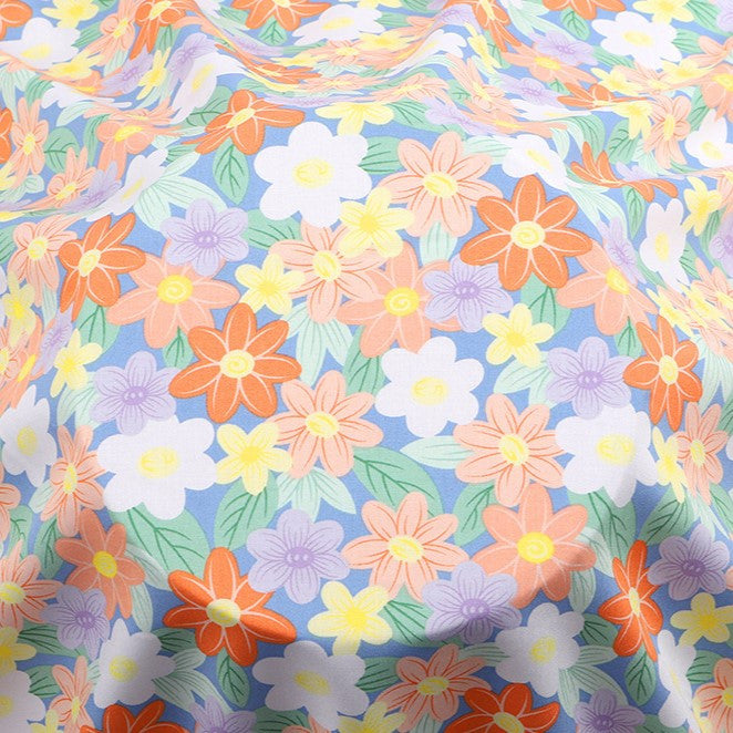 Тканина 100% віскоза LuxFabric 153 г/м² 1,45 м 1 м принт Lily multicolored