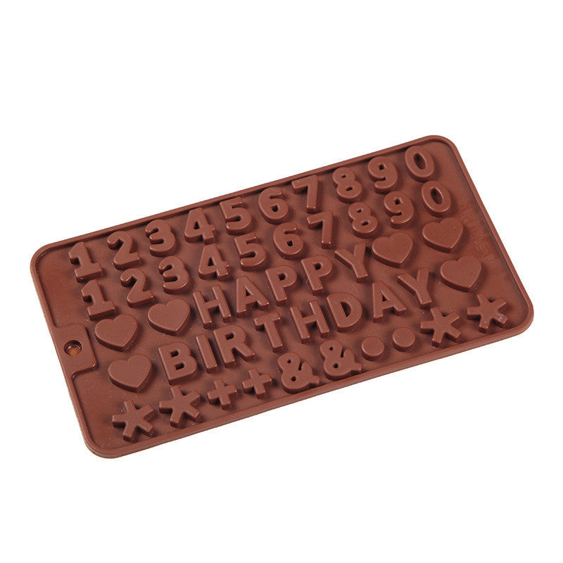 Форма силіконова HAPPY BIRTHDAY 49 яч. Bakery 21х11 см Ø 1,6х0,5 см 1 шт. Коричневий