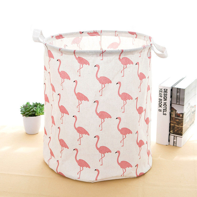 Кошик бавовна та льон + водонепроникний PE шар 42х36 см 1 шт. Ostrich Pink