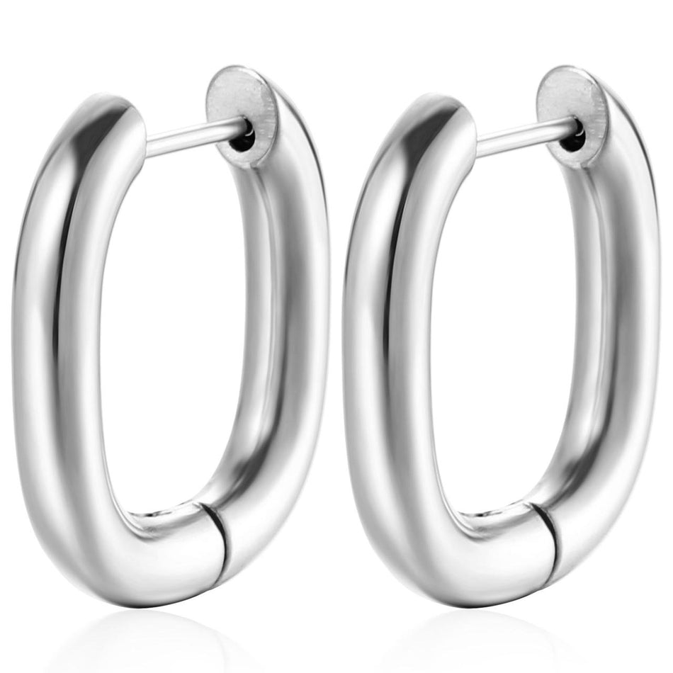 Сережки Конго U-shaped нерж.сталь 23х20х4 мм 1 пара Платиновий