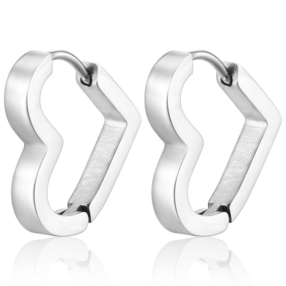 Сережки Конго Heart нерж.сталь 15х15х3 мм 1 пара Платиновий