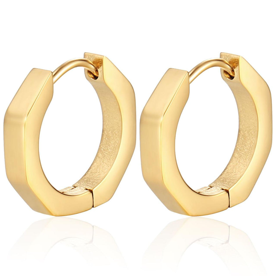 Сережки Конго Octagonal нерж.сталь 16х17х3 мм 1 пара Золотистий