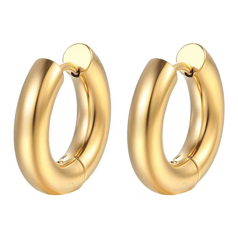 Сережки Конго Ring нерж.сталь 25х5 мм Ø 16 мм 1 пара Золотистий