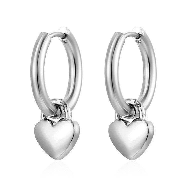 Сережки Конго Love нерж.сталь 24х17х2, 5 мм 1 пара Платиновий