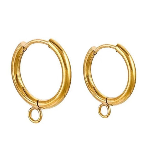Сережки Конго Simple нерж.сталь 20х2,5 мм Ø 14 мм 1 пара Золотистий