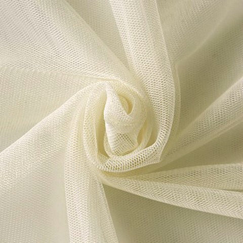 Тканина фатин м'який євросітка LuxFabric нейлон 1,60 м 1 м Айворі
