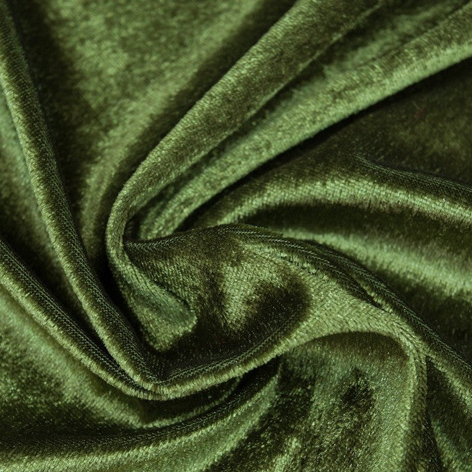 Тканина оксамит стрейч LuxFabric поліестер 400 г/м² 1,65 м 1 м Хакі