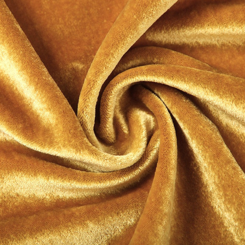 Тканина оксамит стрейч LuxFabric поліестер 400 г/м² 1,65 м 1 м Золотистий
