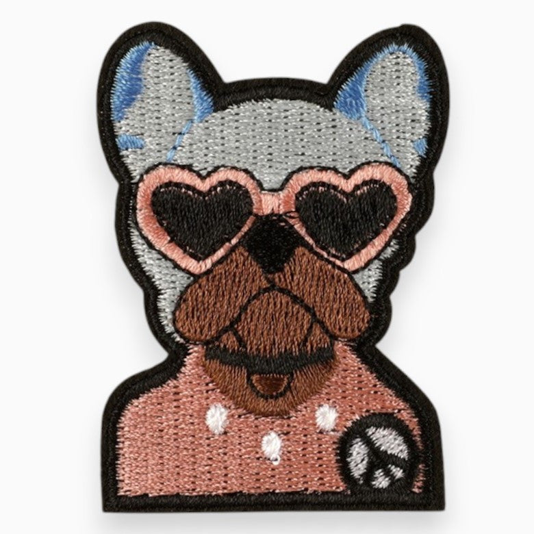 Термоаплікація Bulldog for Peace вишита 6,5х4,7 см 1 шт. Різні кольори