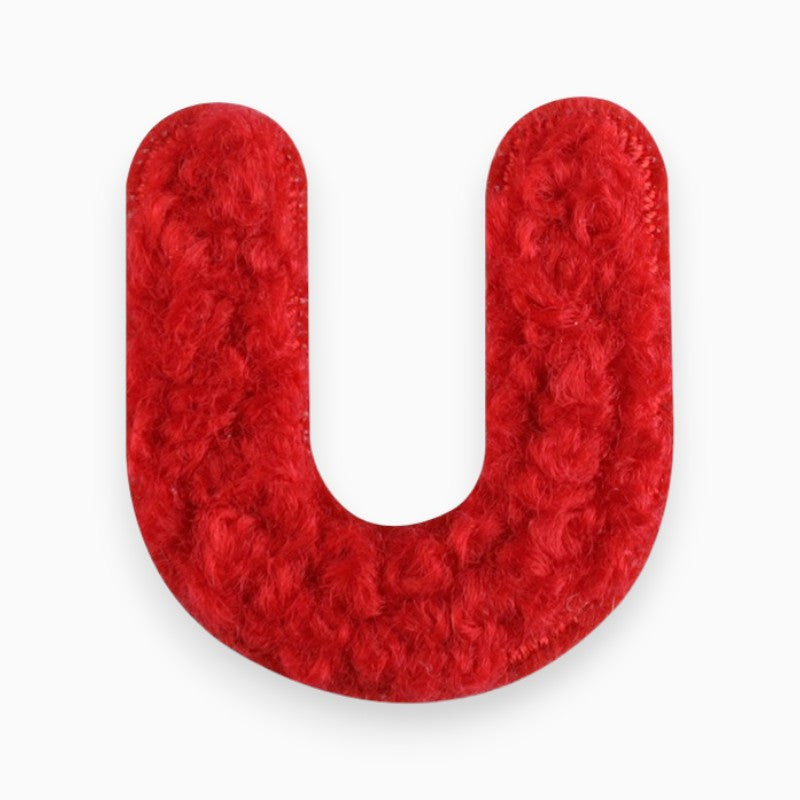 Термоаплікація буква "U" плюшева 2,4х2,2 см 1 шт. Червоний