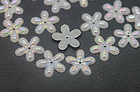 Напівнамистини з перламутром Квіти 14 мм Білий +-100 шт.